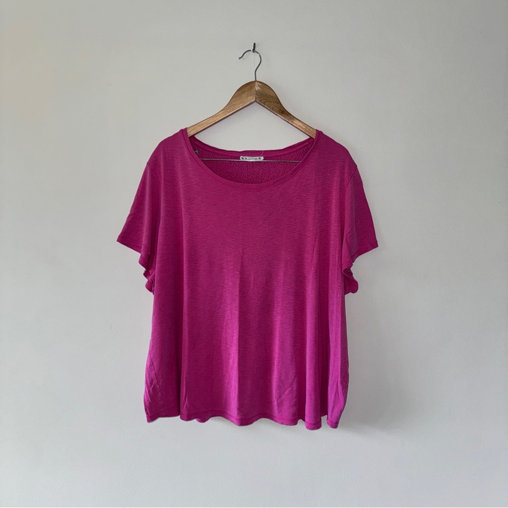 Women’s Ruff Hewn US 3X Pink Basic Tee Top